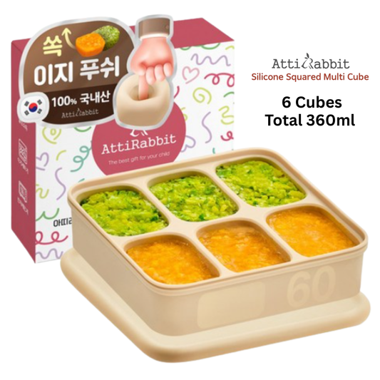 AttiRabbit 6 Cubes (Beige/Pink) Silicon Multicube Square