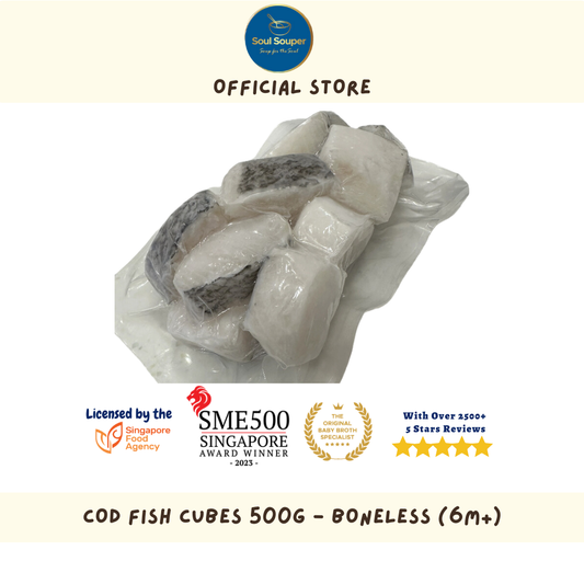 Cod Fish Cubes 500g - Boneless (Frozen) - (6months+)