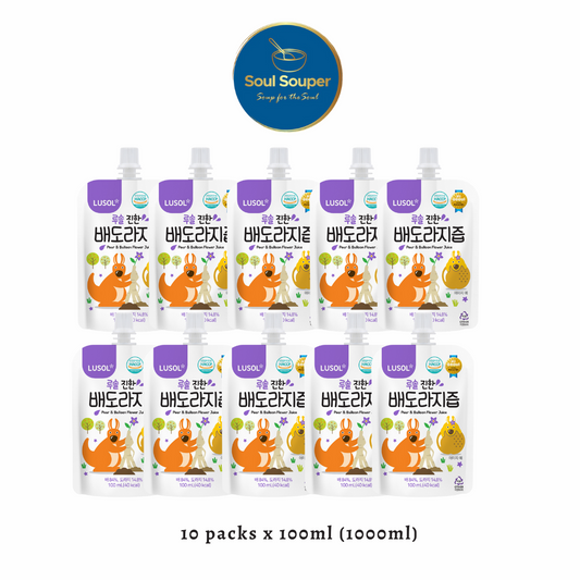 Lusol (100ml x 10 Packs) Pear Balloon Flower Juice Rich (6months+)
