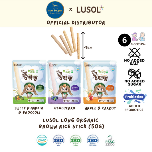 (6m+) Lusol Long Organic Brown Rice Sticks