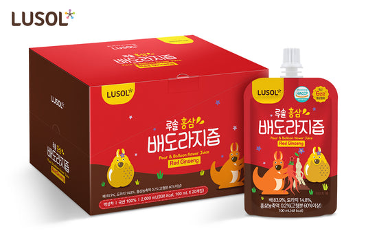 Lusol (100ml x 3 packs) Pear Balloon Flower Juice Red Ginseng (12months+)