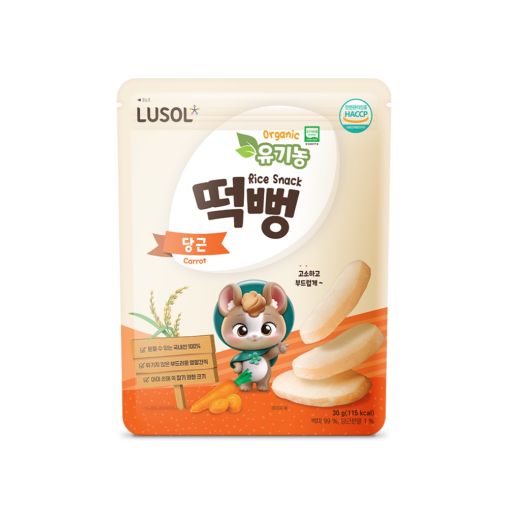 Lusol Organic Rice Snack - SWEET PUMPKIN / Carrot - 6months+ (30g)
