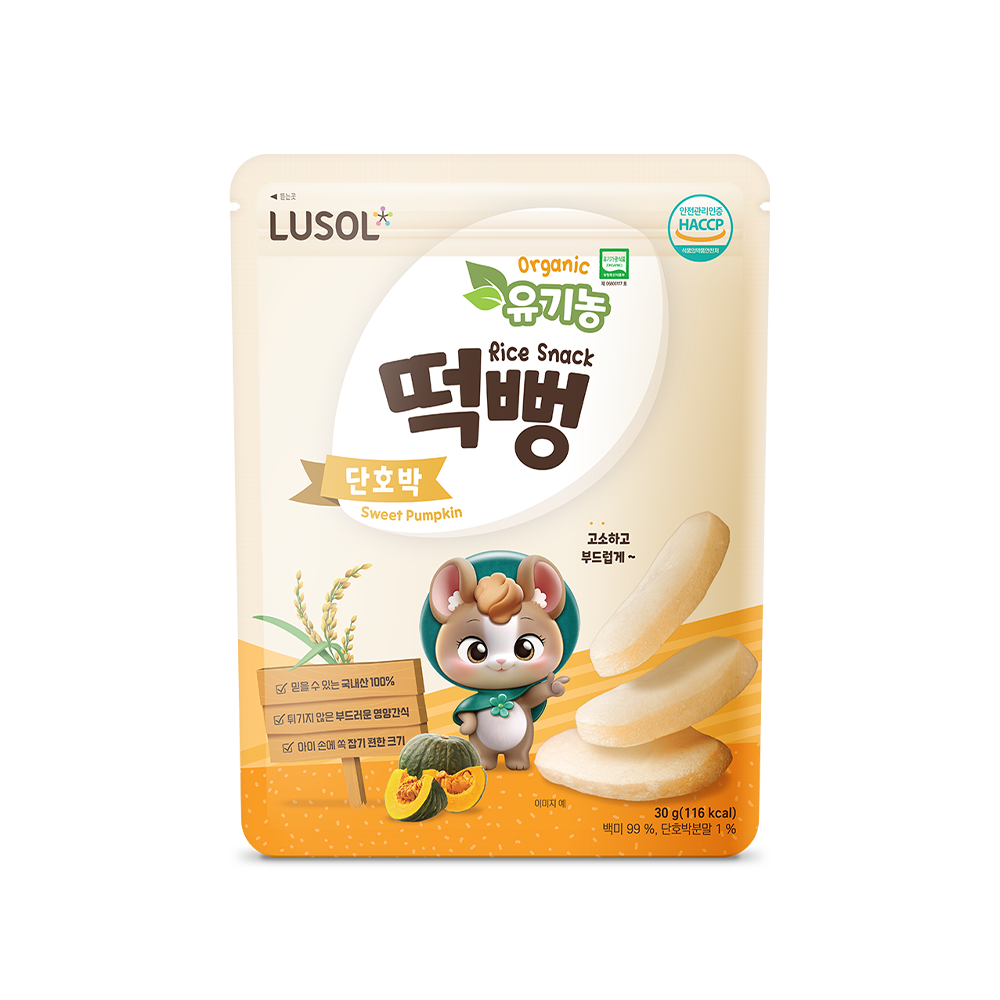 Lusol Organic Rice Snack - SWEET PUMPKIN / Carrot - 6months+ (30g)